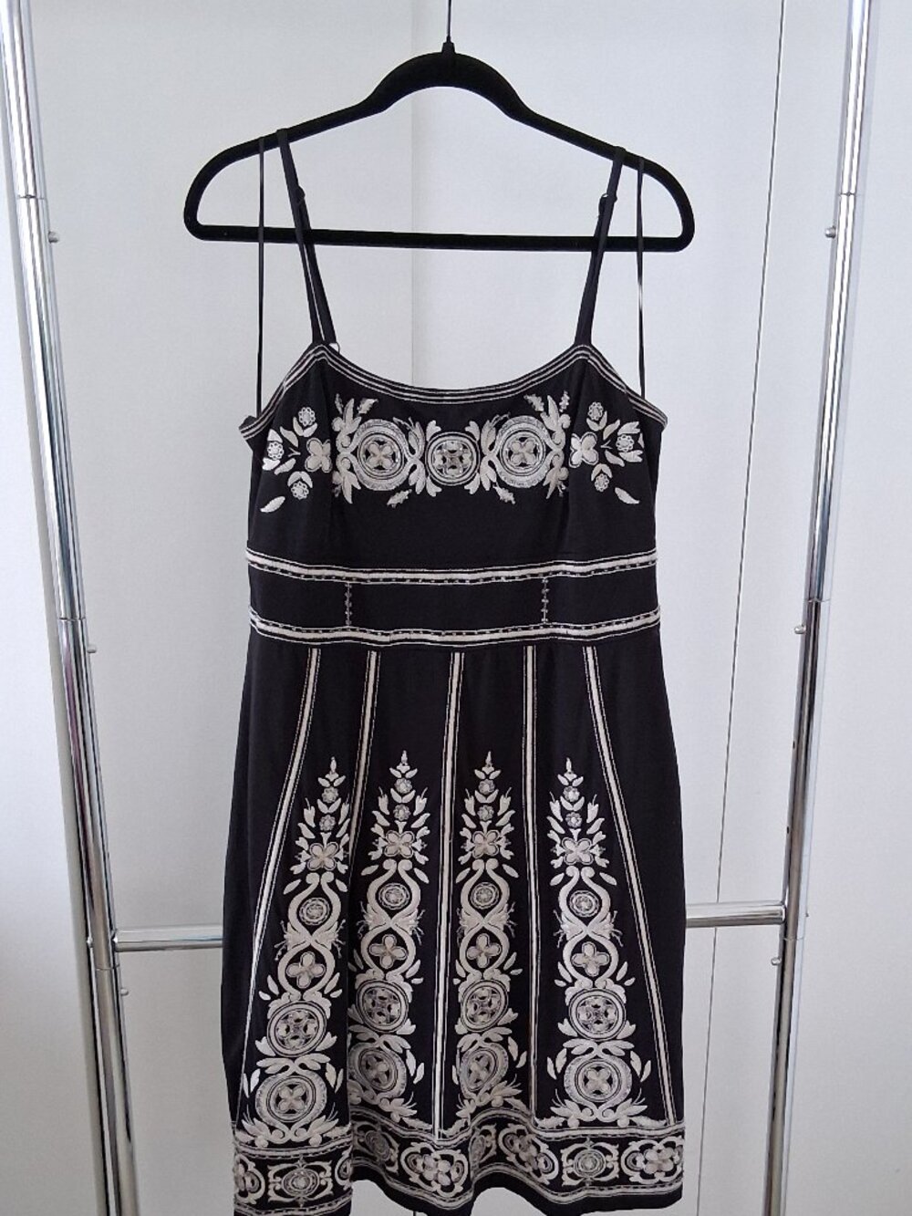 I.N.C Embroidered Black Strapless Dress